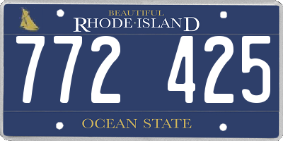 RI license plate 772425