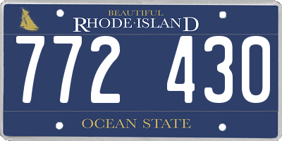 RI license plate 772430