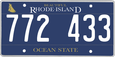 RI license plate 772433
