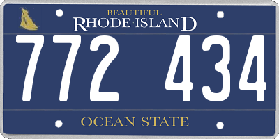 RI license plate 772434
