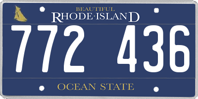 RI license plate 772436