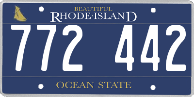 RI license plate 772442