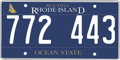 RI license plate 772443
