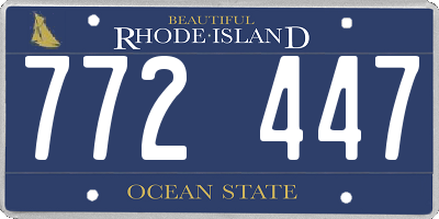 RI license plate 772447