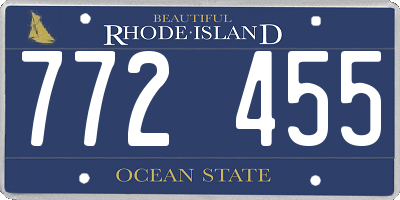 RI license plate 772455
