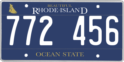 RI license plate 772456