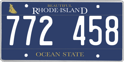 RI license plate 772458