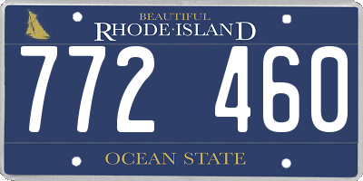 RI license plate 772460
