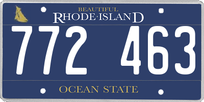 RI license plate 772463