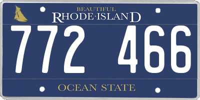 RI license plate 772466