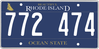 RI license plate 772474