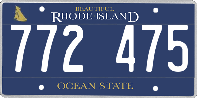 RI license plate 772475