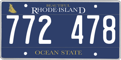 RI license plate 772478