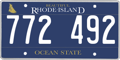 RI license plate 772492