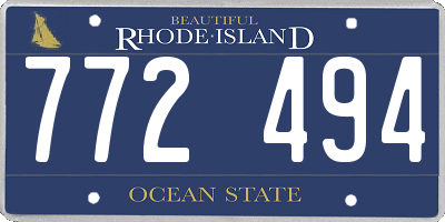 RI license plate 772494
