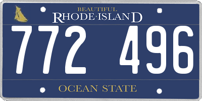 RI license plate 772496