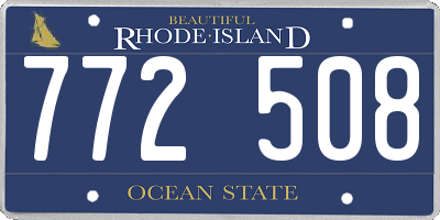 RI license plate 772508