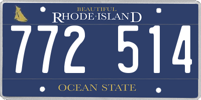 RI license plate 772514