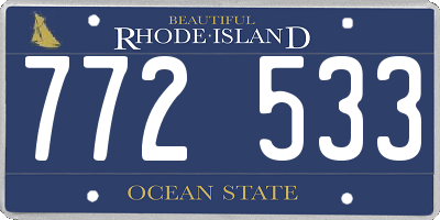 RI license plate 772533