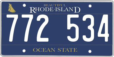 RI license plate 772534