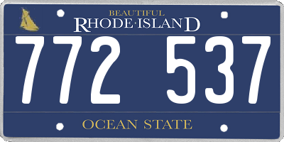 RI license plate 772537