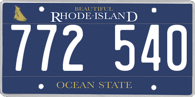 RI license plate 772540