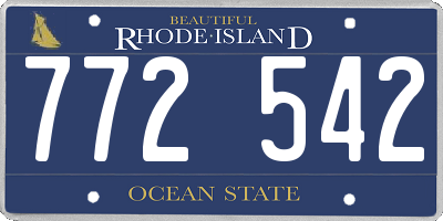 RI license plate 772542