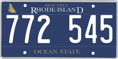 RI license plate 772545