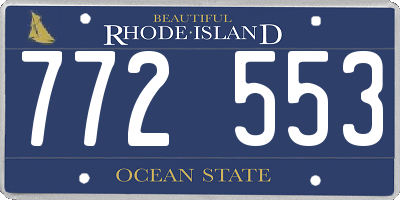 RI license plate 772553