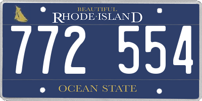 RI license plate 772554