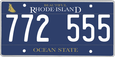RI license plate 772555