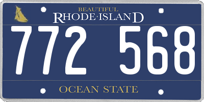 RI license plate 772568