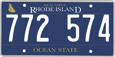 RI license plate 772574