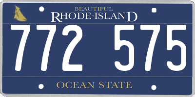 RI license plate 772575