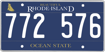 RI license plate 772576