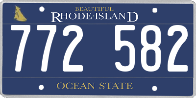 RI license plate 772582