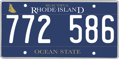 RI license plate 772586