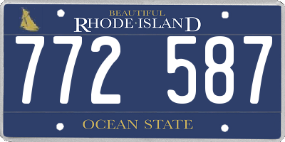 RI license plate 772587
