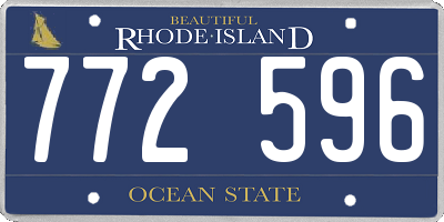 RI license plate 772596