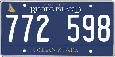 RI license plate 772598