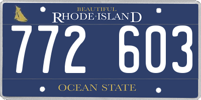 RI license plate 772603