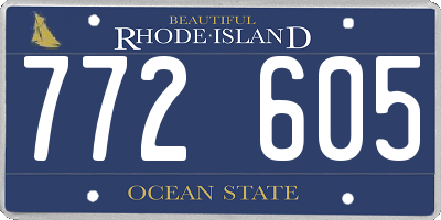 RI license plate 772605