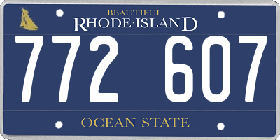 RI license plate 772607
