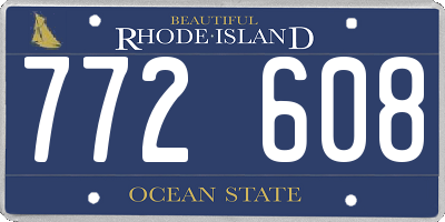 RI license plate 772608