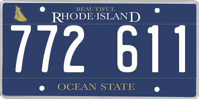RI license plate 772611