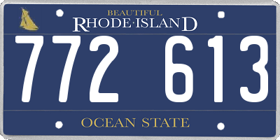 RI license plate 772613