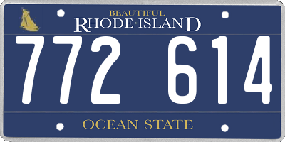 RI license plate 772614