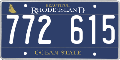 RI license plate 772615
