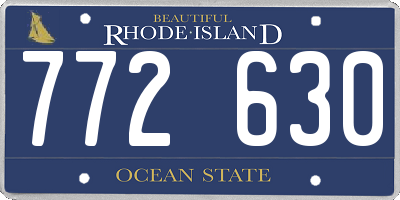 RI license plate 772630