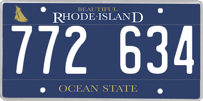 RI license plate 772634